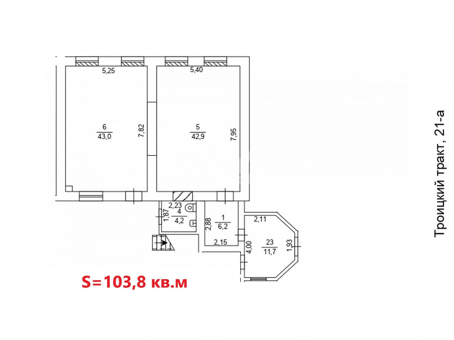 Торговое помещение 103,8 м²