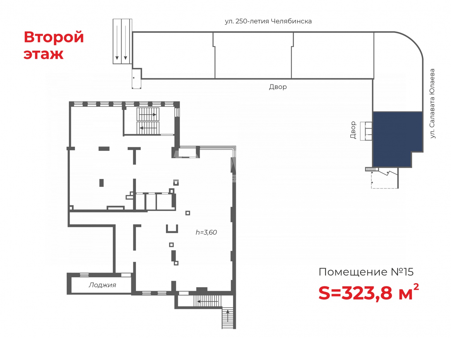 Торговая площадь 323,8 м²