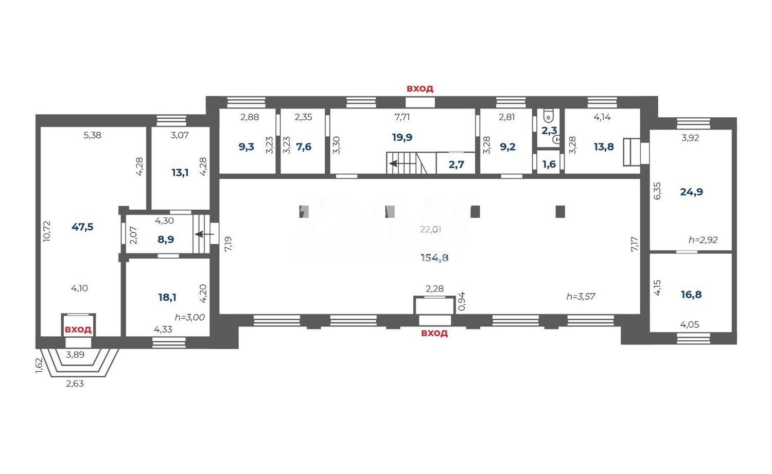 Помещение свободного назначения 353 м²
