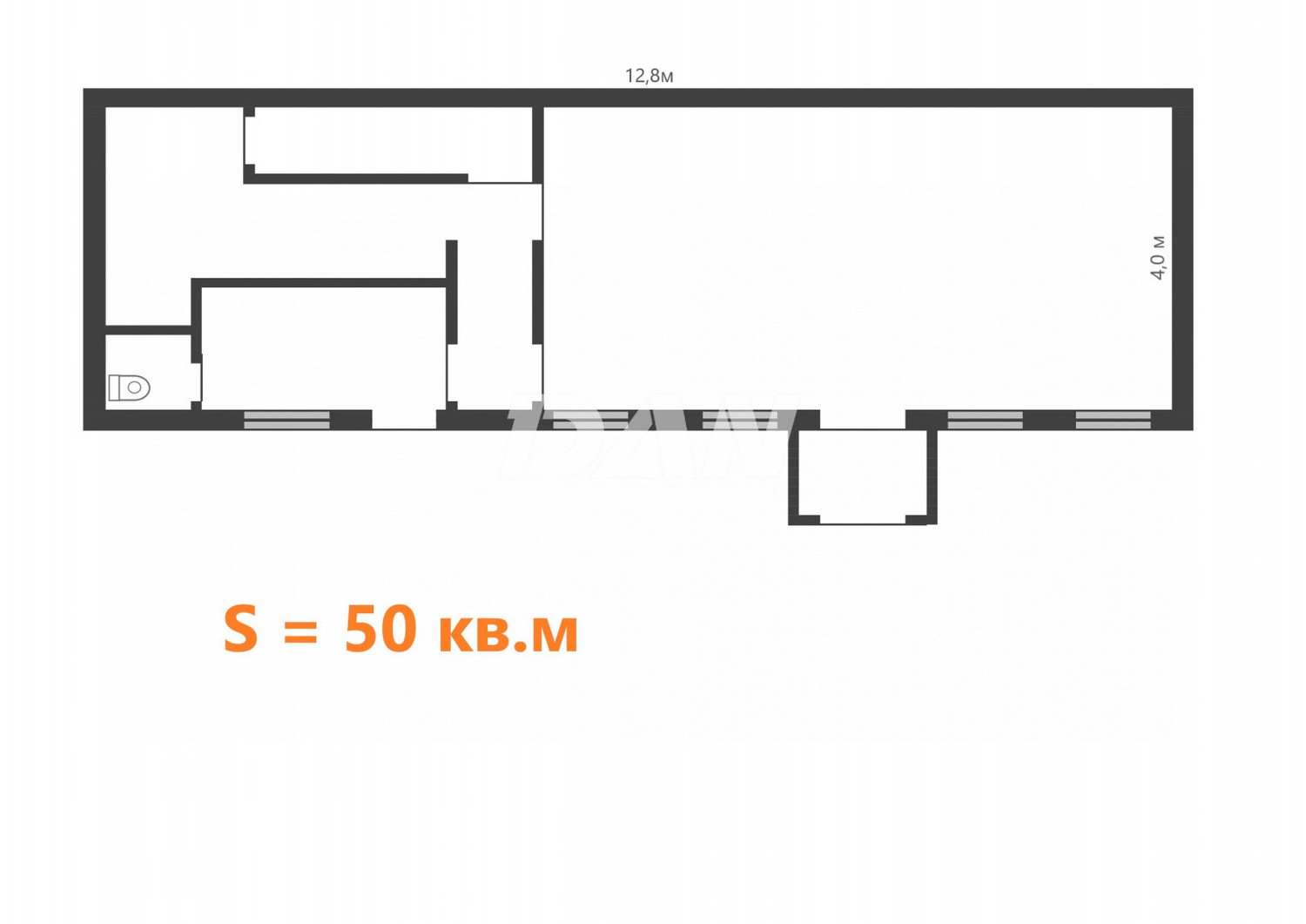Торговое помещение 50 м²