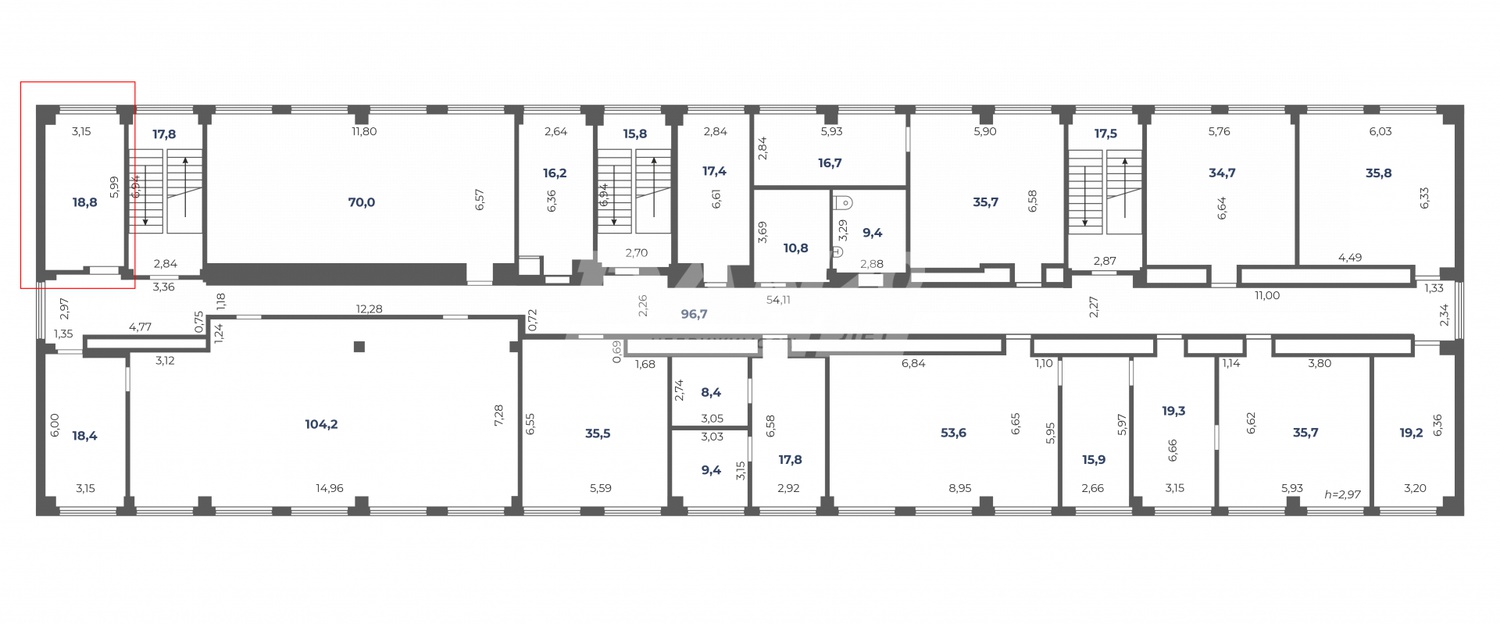 Офис 18,8 м²