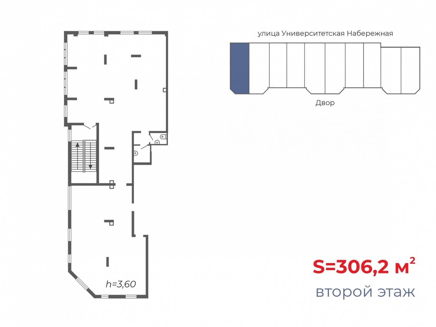 Торговая площадь 306,2 м²