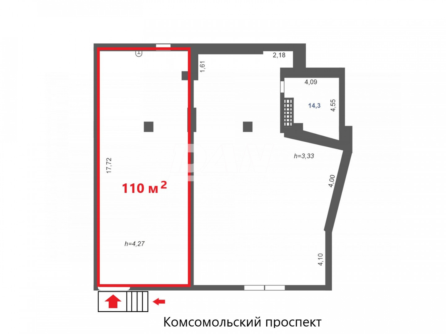 Торговое помещение 110 м²