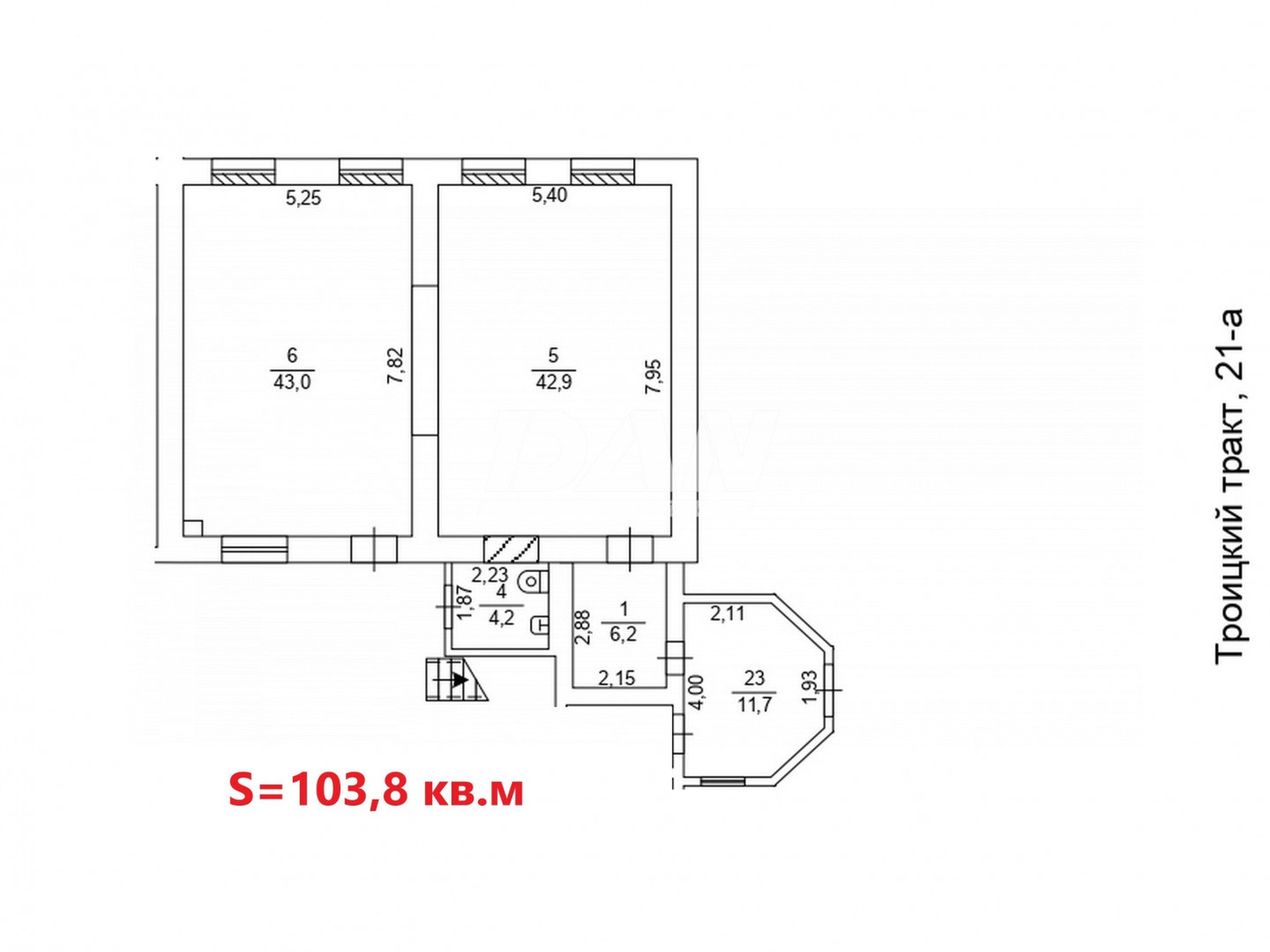Торговое помещение 103,8 м²