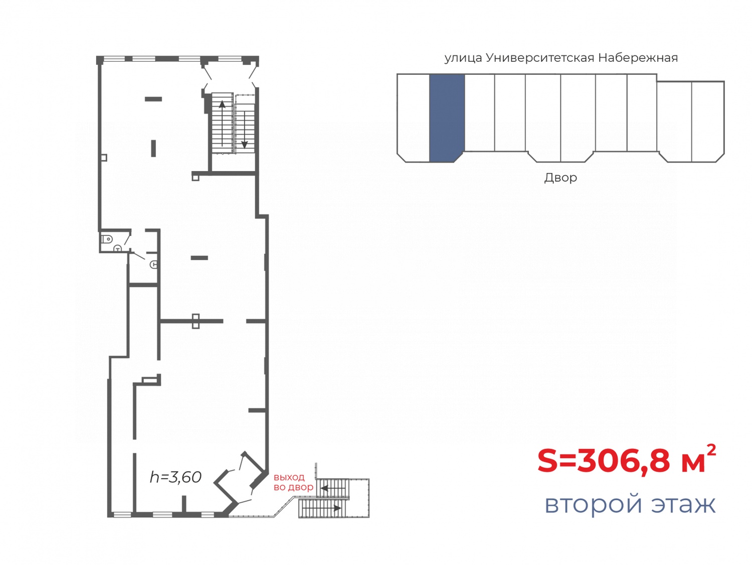 Торговая площадь 306,8 м²
