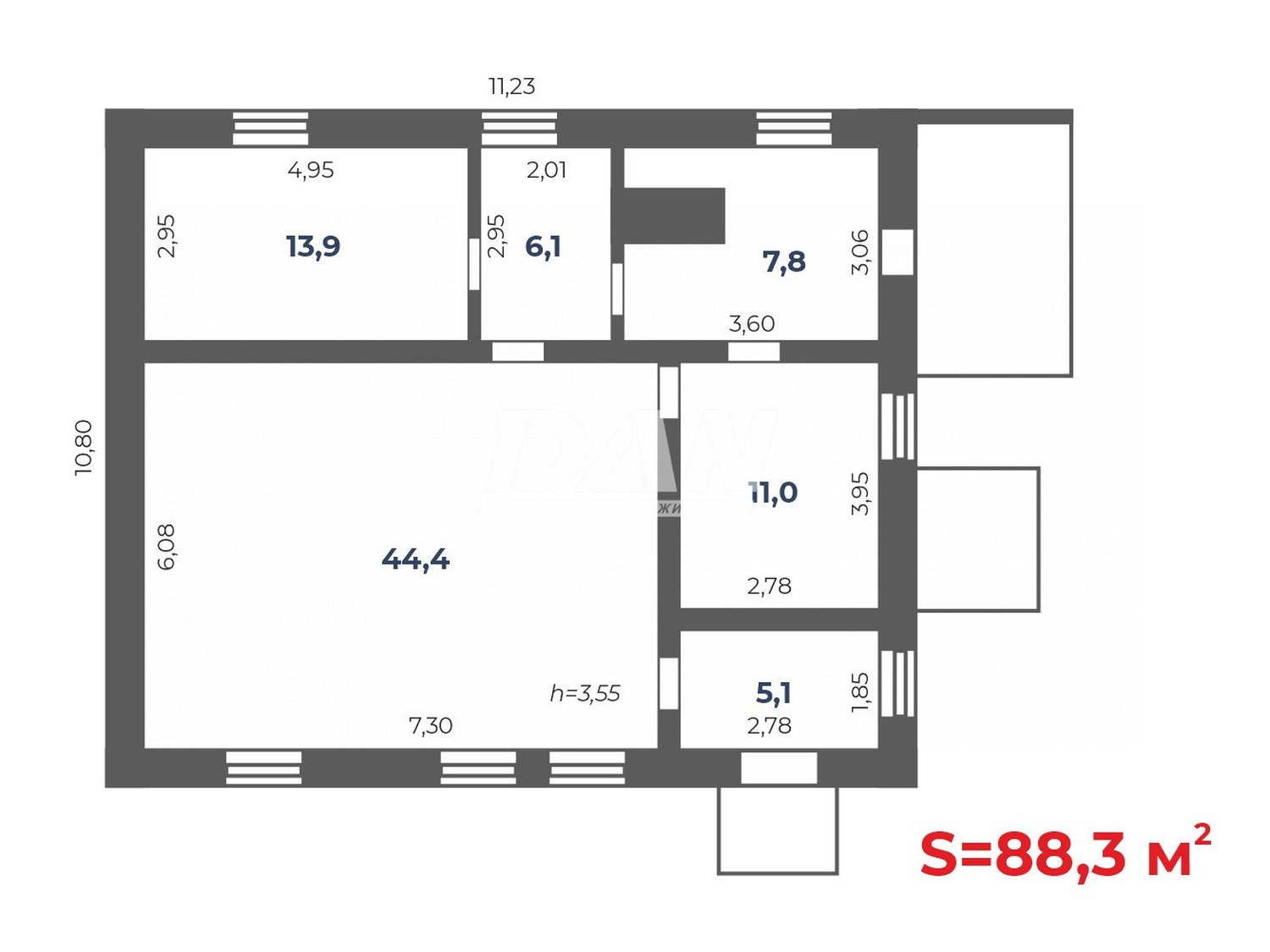 Помещение свободного назначения 90 м²