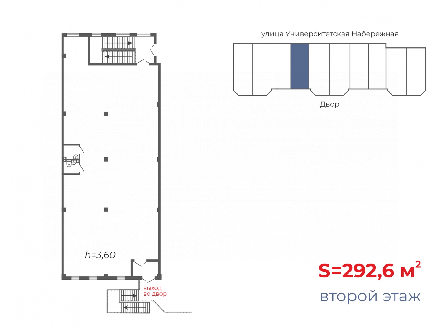 Торговая площадь 292,6 м²