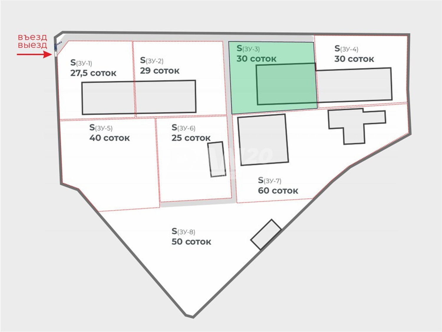 Земельный участок 3000 м²