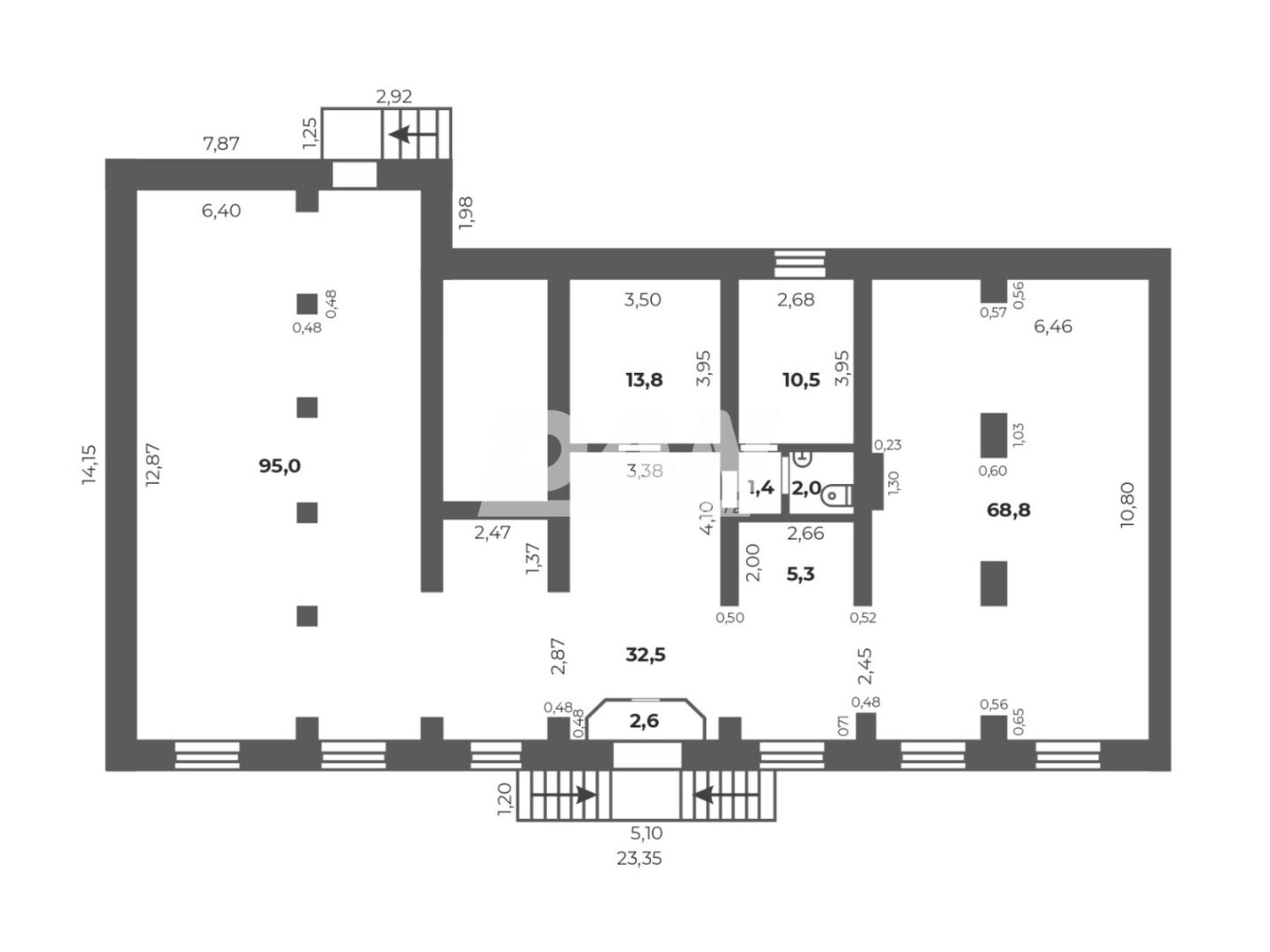 Торговая площадь 232 м²